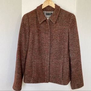 Vintage Ann Freedberg Minnie Alpaca Wool Tweed Zip Up Jacket